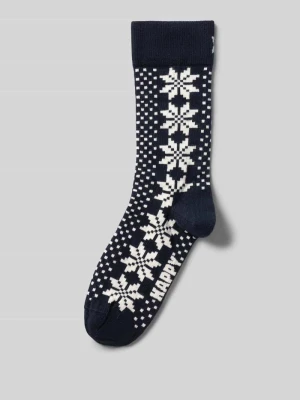 Skarpetki Fair Isle Stars navy Happy Socks Ciemnoniebieski