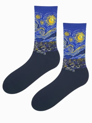 Skarpetki męskie bawełniane z motywem obrazu Gwiaździsta noc – MEN F57 MARILYN