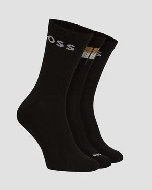 Skarpetki Męskie Hugo Boss 3p Qs Rib Stripe Czarne