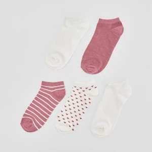 Skarpetki stopki 5-pak białe i różowe House