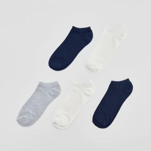 Skarpetki stopki białe, granatowe i szare 5-pak House