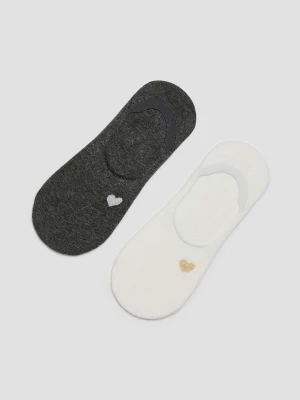 Skarpetki stopki z naszytym serduszkiem damskie 2-pack Moodo