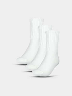 Skarpetki casual za kostkę (3-pack) damskie - białe 4F