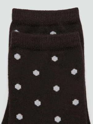 Skarpetki w grochy czekoladowy - Kobieta - Rozmiar uniwersalny - MANGO