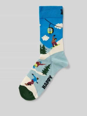 Skarpetki z detalem z prążkowanej dzianiny o kroju regular fit Happy Socks