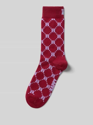 Skarpetki z mieszanki bawełny Model 'Monogram' Happy Socks Bordowy