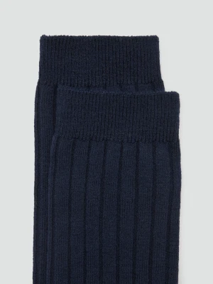Skarpetki z mieszanki wełny w prążki granatowy - Kobieta - Rozmiar uniwersalny - MANGO