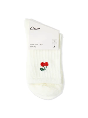 Skarpetki żebrowane z bawełną w motyw wiśni Etam