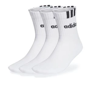Skarpety adidas Sportswear 3-Stripes Linear Half-Crew Cushioned Socks 3Pairs HT3437 - białe