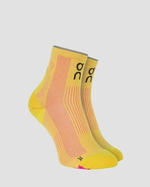 Skarpety Biegowe On Elite Run Sock Mid żółto-różowe