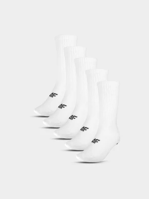 4F Skarpety casual za kostkę (5-pack) damskie - białe 39-42