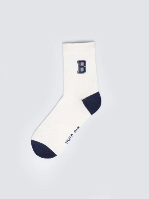 Skarpety chłopięce kremowo-granatowe Letro 102 BIG STAR