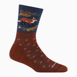 Skarpety damskie Darn Tough Wild Life fox foliage Czerwony