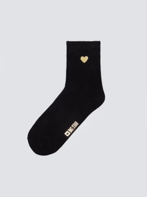 Skarpety damskie prążkowane czarne Sonja 906 BIG STAR