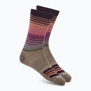 Skarpety damskie Smartwool Everyday Stitch Stripe Crew fossil/purple