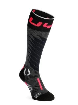 Skarpety damskie UYN Ski One Merino Socks - anthracite/pink