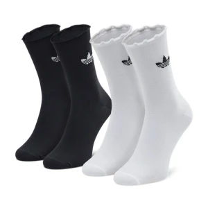 Skarpety długie adidas Ruffle Crw 2Pp HC9532 Czarny