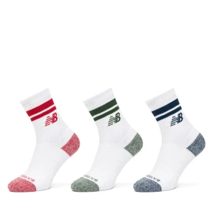 Skarpety długie New Balance Active Lifestyle Striped Crew LAS35210AS1 Biały