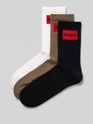 Skarpety długie z mieszanki bawełny w zestawie 3 szt. HUGO