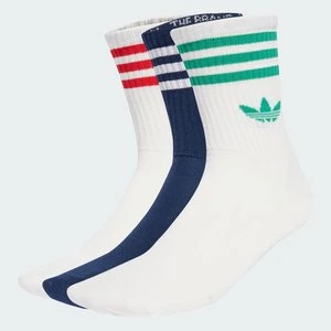 Skarpety do łydki z 3 paskami, 3 pary Adidas biały