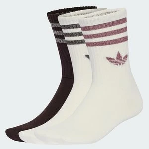 SKARPETY DO ŁYDKI Z 3 PASKAMI GLITTER – 3 PARY Adidas biały