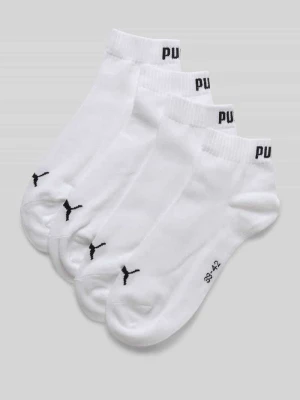Skarpety do sneakersów z logo w zestaw 4 szt. Puma Biały