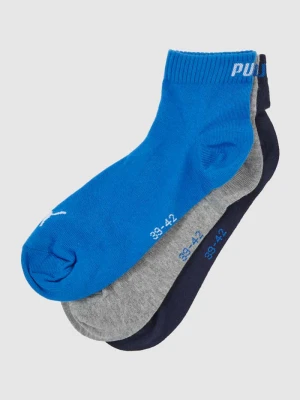 Skarpety do sneakersów z logo w zestawie 3 szt. Puma Królewski niebieski