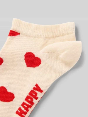 Skarpety do sneakersów z Mieszanka bawełny Model 'HEART' Happy Socks Złamany biały