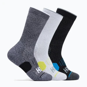 Skarpety HOKA Crew Run Sock 3 parywhite / black / grey
