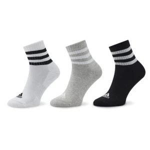 Skarpety krótkie adidas 3-Stripes Cushioned Sportswear Mid-Cut Socks 3 Pairs IC1318 Szary