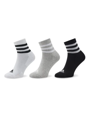 Skarpety krótkie adidas 3-Stripes Cushioned Sportswear Mid-Cut Socks 3 Pairs IC1318 Szary