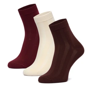 Skarpety krótkie Nine West CEO_BR_NW_25082_Z_AW25 (3 PACK) Bordowy
