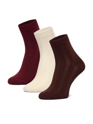 Skarpety krótkie Nine West CEO_BR_NW_25082_Z_AW26 (3 PACK) Bordowy