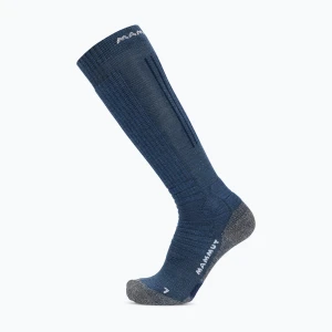 Skarpety Mammut Ski Mountaineering Merino Knee tschiel / white Niebieski