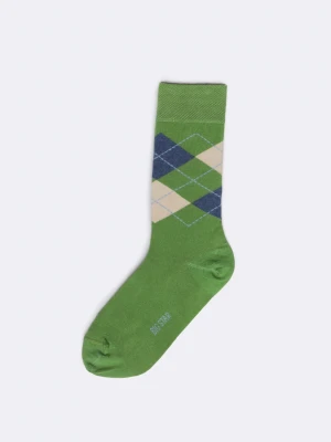 Skarpety męskie długie w romby zielone Stefanosi 301 BIG STAR