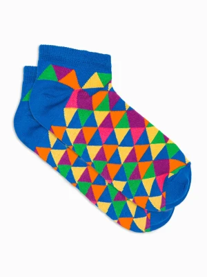 Skarpety męskie krótkie w trójkąty - niebieskie V22 - Rozmiar: 39/42 Ombre Clothing