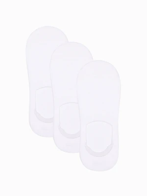 Skarpety męskie stopki 3-pak - białe V4 - Rozmiar: one size Ombre Clothing
