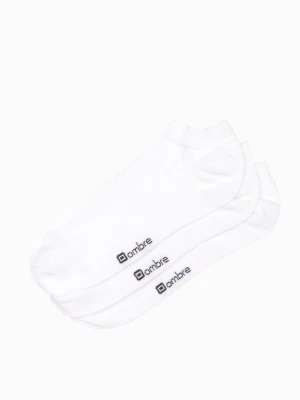 Skarpety męskie stopki 3-pak - białe V4 - Rozmiar: one size Ombre Clothing