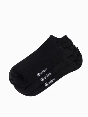 Skarpety męskie stopki 3-pak - czarne V2 OM-SOSS-0102
 -                                    one size Ombre