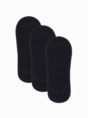 Skarpety męskie stopki 3-pak - czarne V2 - Rozmiar: one size Ombre Clothing