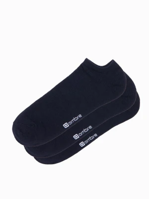 Skarpety męskie stopki 3-pak - granatowe V1 - Rozmiar: one size Ombre Clothing