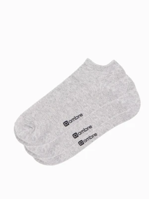 Skarpety męskie stopki 3-pak - szary melanż V3 Ombre Clothing