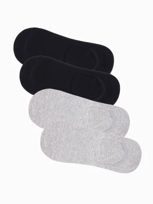 Skarpety męskie stopki 4-pak - szaro-czarne Ombre Clothing