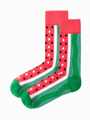 Skarpety męskie we wzory - zielone V13 Ombre Clothing