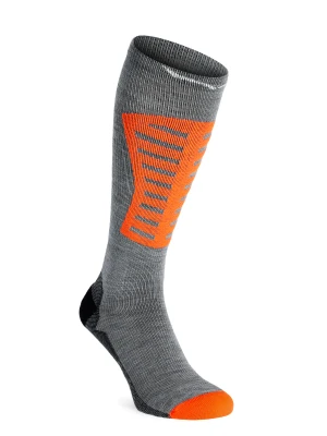 Skarpety na skitury Salewa Sella Dryback AM Sock - grey melange/fluo orange