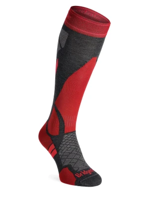 Skarpety narciarskie Bridgedale Ski Lightweight Merino Performance - graphite/red