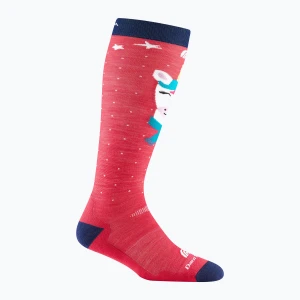Skarpety narciarskie dziecięce Darn Tough Magic Mountain OTC Midweight with Cushion w / Padded Shin raspberry Różowy