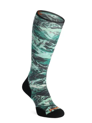 Skarpety narciarskie Smartwool Ski Targeted Cushion Green Slopes Print OTC  Socks - black