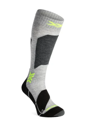 Skarpety narciarskie X-Socks Ski Discover OTC - rhino grey/canary