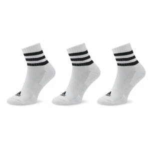 Skarpety Niskie Unisex adidas 3-Stripes Cushioned Sportswear Mid-Cut Socks 3 Pairs HT3456 Biały